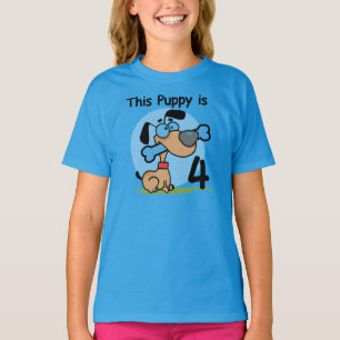 Puppy 4e födelsedagen Tshirts och presenter