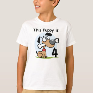 Puppy 4e födelsedagen Tshirts och presenter