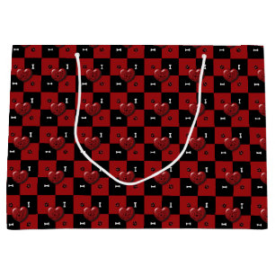 Puppy Älskare Checks Red 01-GIFT BAG L