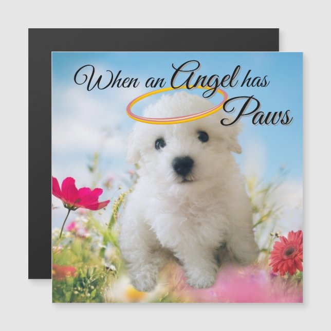 Puppy Angel Magnetic Card (Fram/baksida)