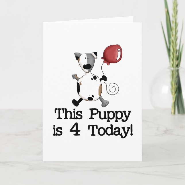 Puppy är 4 dagskjortor och gåvor kort (Framsida)