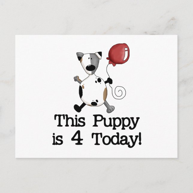 Puppy är 4 dagskjortor och gåvor vykort (Framsida)