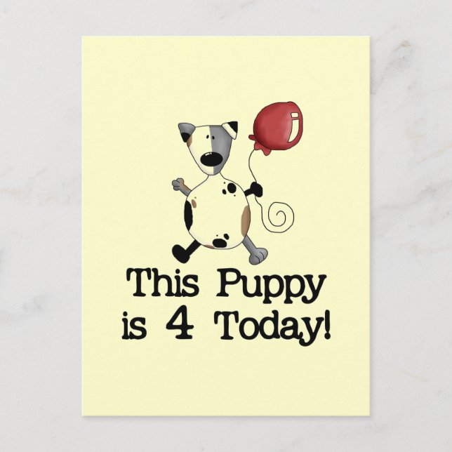 Puppy är 4 dagskjortor och gåvor vykort (Framsida)