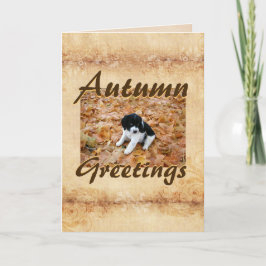 Puppy Autumn Hälsning Kort