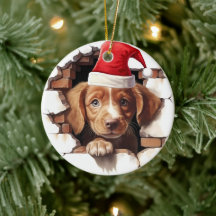 Puppy baby i Santa Hat - 3D