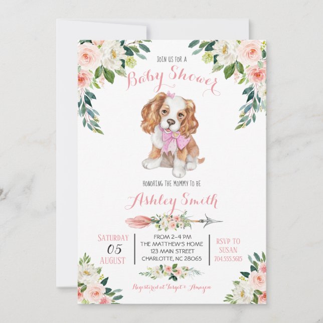 Puppy Baby Shower-inbjudan, Inbjudningar (Framsida)
