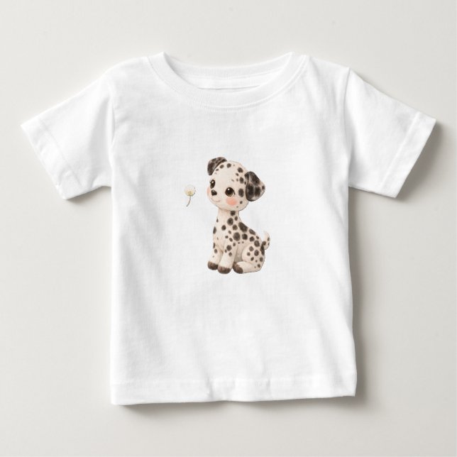 Puppy Baby T-Shirt – Cute Spotted & Striped Babies (Framsida)