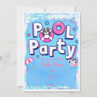 Puppy bassäng party inbjudningar