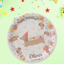 Puppy Birthday Pawty Papper Plate
