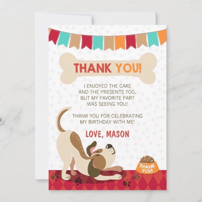 Puppy Birthday Tass-ty Puppy - tackkort Tack Kort (Framsida)