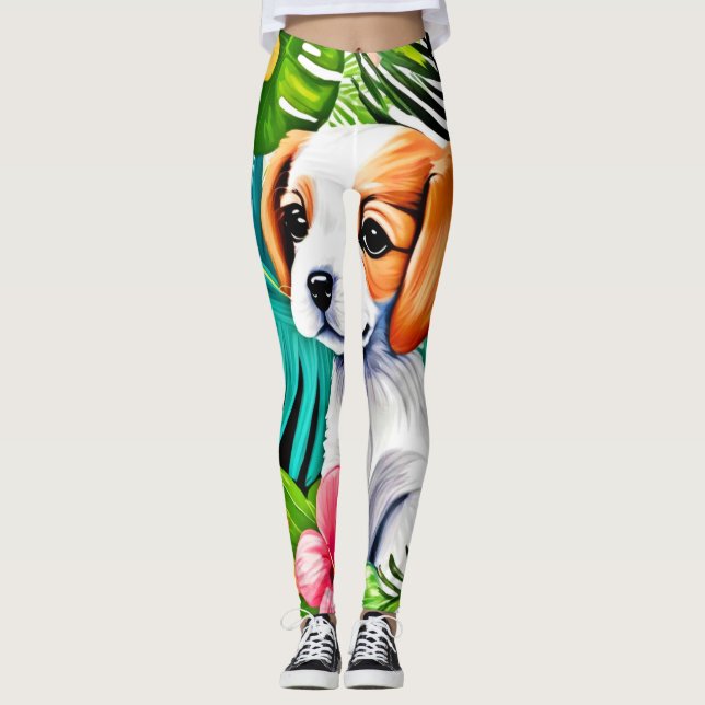 Puppy: Blommigt Friend Leggings (Framsida)