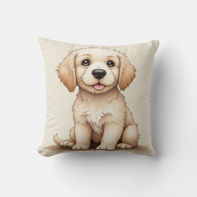 Puppy & bone Pillow (Baby Retriever) Kudde (Framsida)
