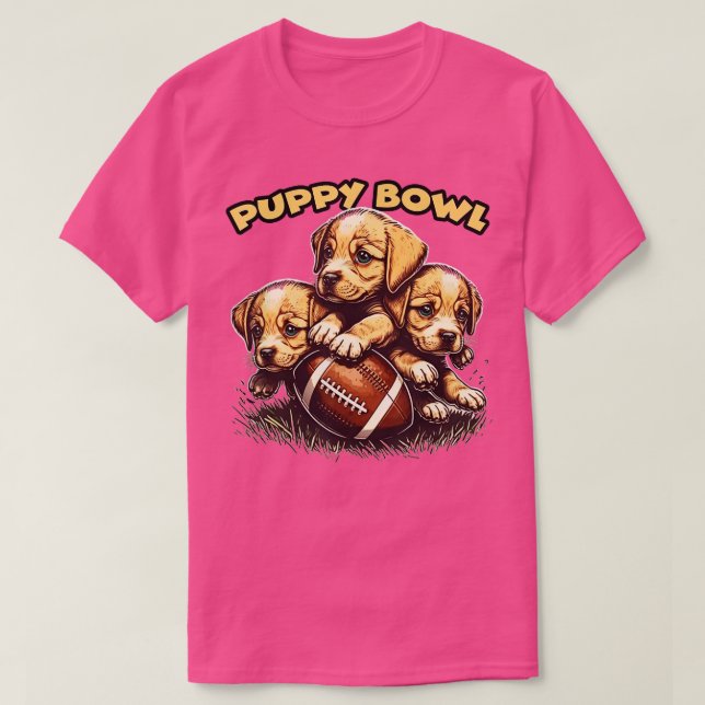 Puppy Bowl Söndag Funny Puppybowl Hund Fläkt T Shirt (Design framsida)