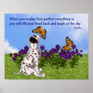 Puppy Butterfly Buddha-inspirationsoffert Poster