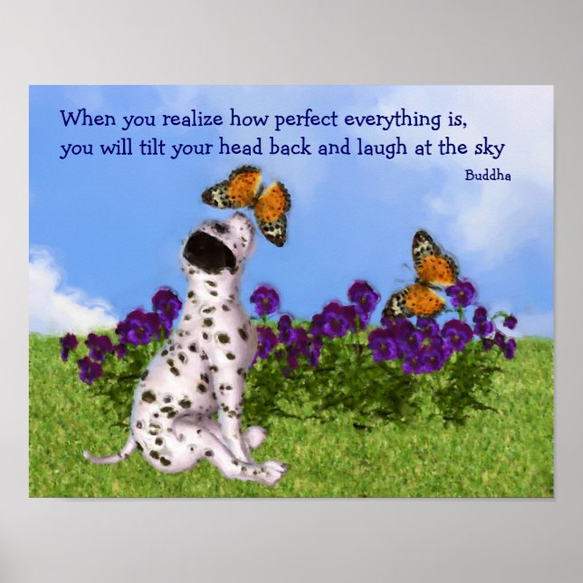 Puppy Butterfly Buddha-inspirationsoffert Poster (Framsidan)