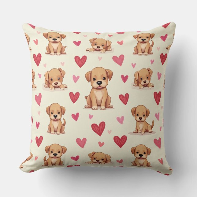 Puppy & Cat Cushion Kudde (Framsida)