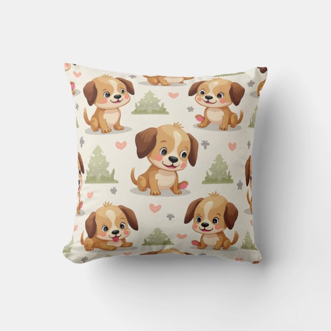Puppy Cushion Pillow Kudde (Framsida)