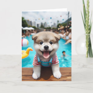Puppy Cute Party Tillfällen-kort Bassäng Kort
