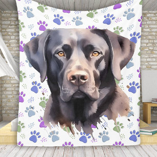 Puppy Days of Summer - Black Labrador Fleecefilt
