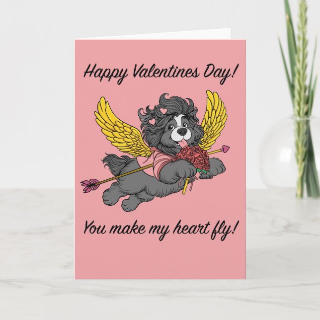 Puppy Dog Cupid Valentine’s Day Card -blank inside Helgkort (Framsida)