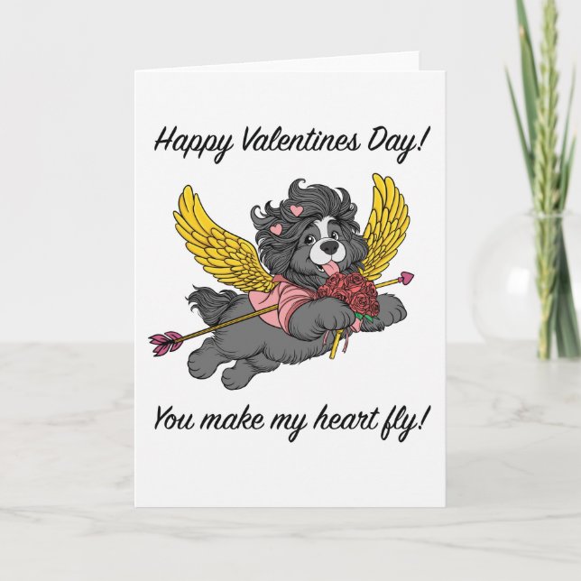 Puppy Dog Cupid Valentine’s Day Card -blank inside Helgkort (Framsida)