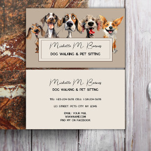 Puppy Dog Walker Sitter Modern Professionell Visitkort