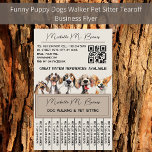 Puppy Dog Walker Sitter QR Code Modern Tearoff Flygblad<br><div class="desc">Jag kan föreställa mig hur konkurrenskraftig den är där ute i hund/sitta. Det gör det ännu viktigare att ha ett varumärke för professionell och marknadsföring. Mina avfällningsflygare är perfekter för hundvalkare, hund, husdjurstjänster, hund, stationär djuromsorg och hund. Dessa flygblad har adjektiva vattenfärgsillustrationer av olika hundraser, t.ex. guldkopiator, corgi, pudel, beagle,...</div>