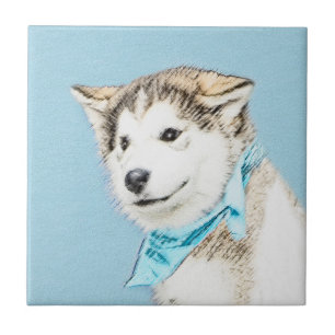 Puppy-färgning i siberian husky - Originaltecknin Kakelplatta