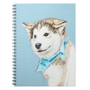 Puppy-färgning i siberian husky - Originalteckning Anteckningsbok Med Spiral