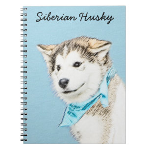 Puppy-färgning i siberian husky - Originalteckning Anteckningsbok Med Spiral