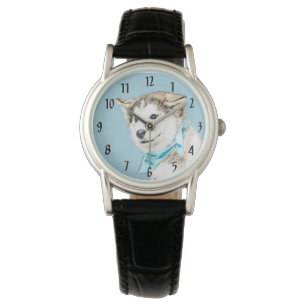 Puppy-färgning i siberian husky - Originalteckning Armbandsur