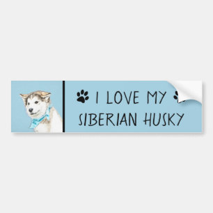 Puppy-färgning i siberian husky - Originalteckning Bildekal