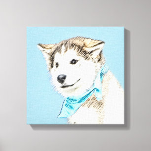 Puppy-färgning i siberian husky - Originalteckning Canvastryck