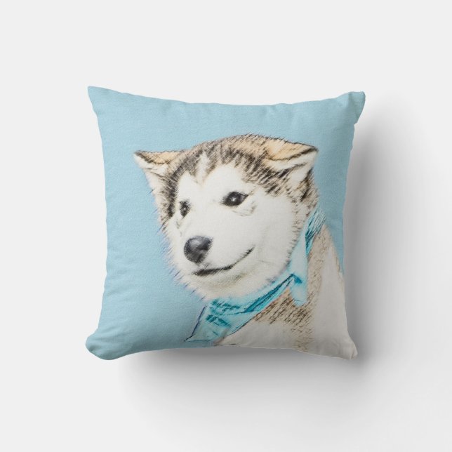 Puppy-färgning i siberian husky - Originalteckning Kudde (Framsida)