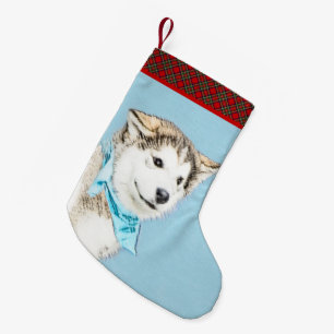 Puppy-färgning i siberian husky - Originalteckning Liten Julstrumpa