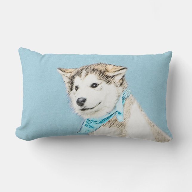 Puppy-färgning i siberian husky - Originalteckning Lumbarkudde (Framsida)
