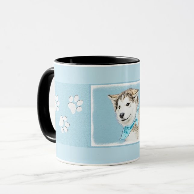 Puppy-färgning i siberian husky - Originalteckning Mugg (Framsida vänster)