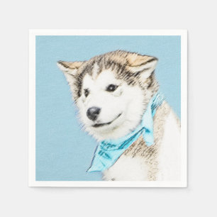 Puppy-färgning i siberian husky - Originalteckning Pappersservett