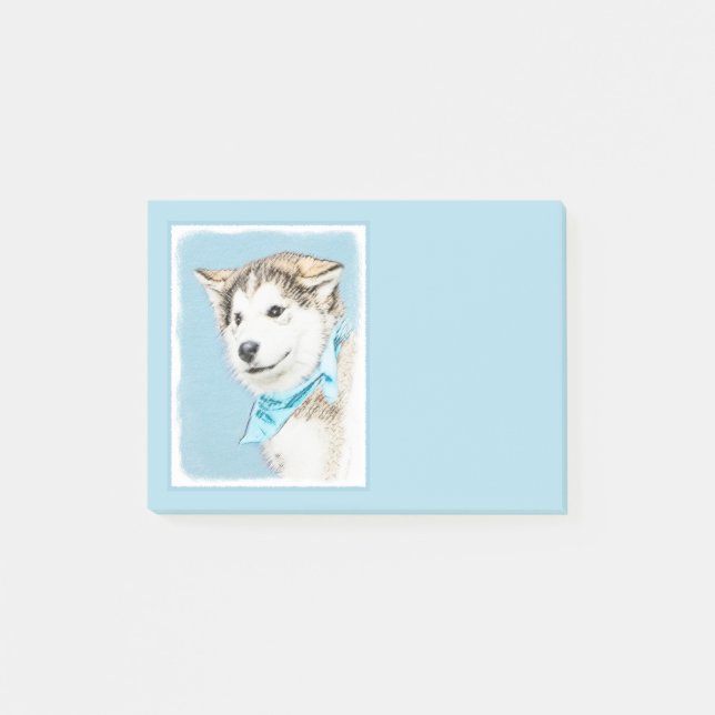 Puppy-färgning i siberian husky - Originalteckning Post-it Block (Framsida)