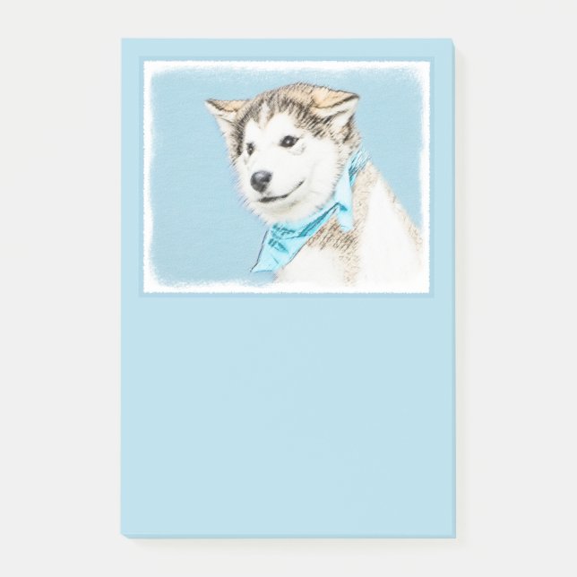 Puppy-färgning i siberian husky - Originalteckning Post-it Block (Framsida)