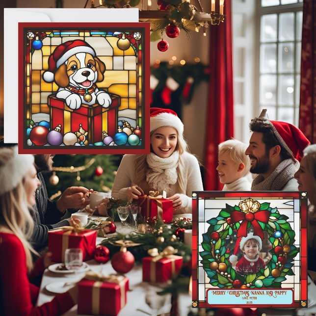 Puppy Faux-lagat glas, omformad till jul (Skapare uppladdad)