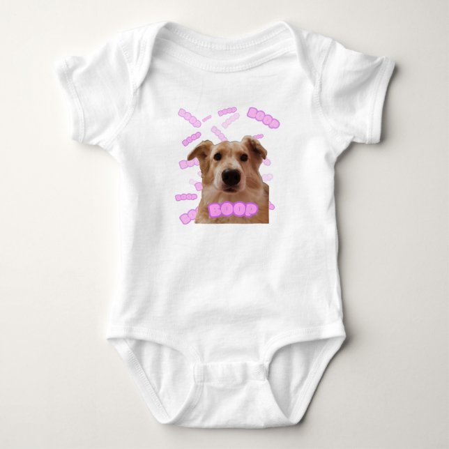 Puppy Fee Boop™ Baby One-Biet - Rolig hund näsa T Shirt (Framsida)