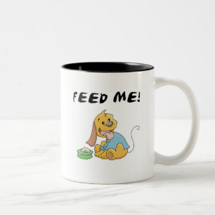 Puppy Feed Me Tshirts och presenter Två-Tonad Mugg