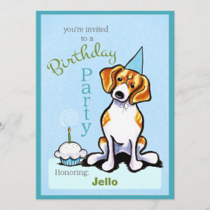 Puppy Födelsedagsfest Beagle Pojke Off-Leash Art™ Inbjudningar