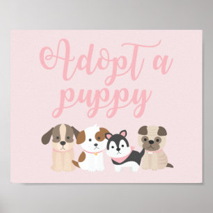 Puppy Födelsedagsfest-signering Anta en maritim Ro Poster