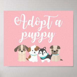 Puppy Födelsedagsfest-signering Anta en maritim Ro Poster