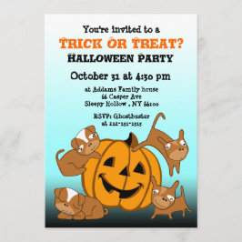 Puppy för inbjudan till barn i Halloween fest