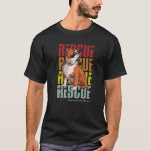 Puppy för Räddingen Bulldog Tass Hund älskare T Shirt