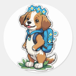 Puppy från back to school - en bortglömd-jag-inte- runt klistermärke