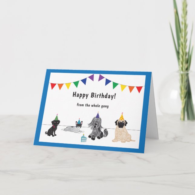 Puppy Gang Birthday Card Kort (Framsida)
